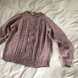 Vintage Pink Cable Knit Sweatshirt